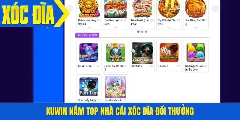Kuwin nằm top nhà cái xóc đĩa đổi thưởng